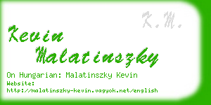 kevin malatinszky business card